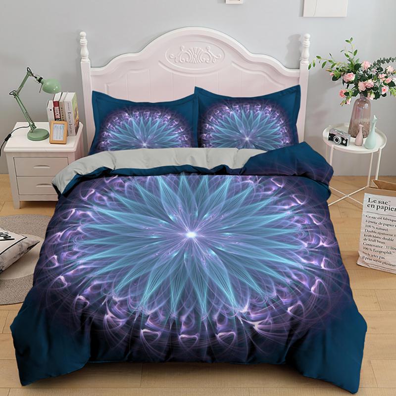

Mandala Printing Black Boho Soft Microfiber Duvet Cover Sets Bedding Set /Full/King/Queen Size 2/3 Pieces With Pillowcases, Bs3638