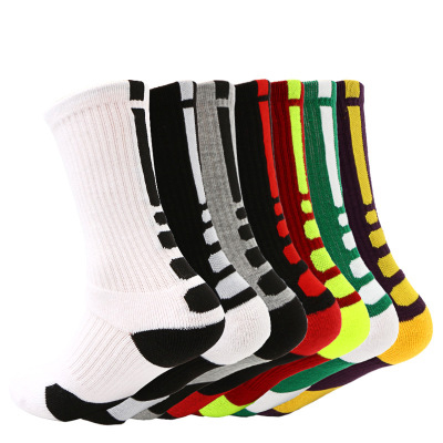 

Men Classic Socks Mens Designer High-tops Towel-bottom Sport Style Socks Men Adult Casual Breathable Basketball Sock, White1
