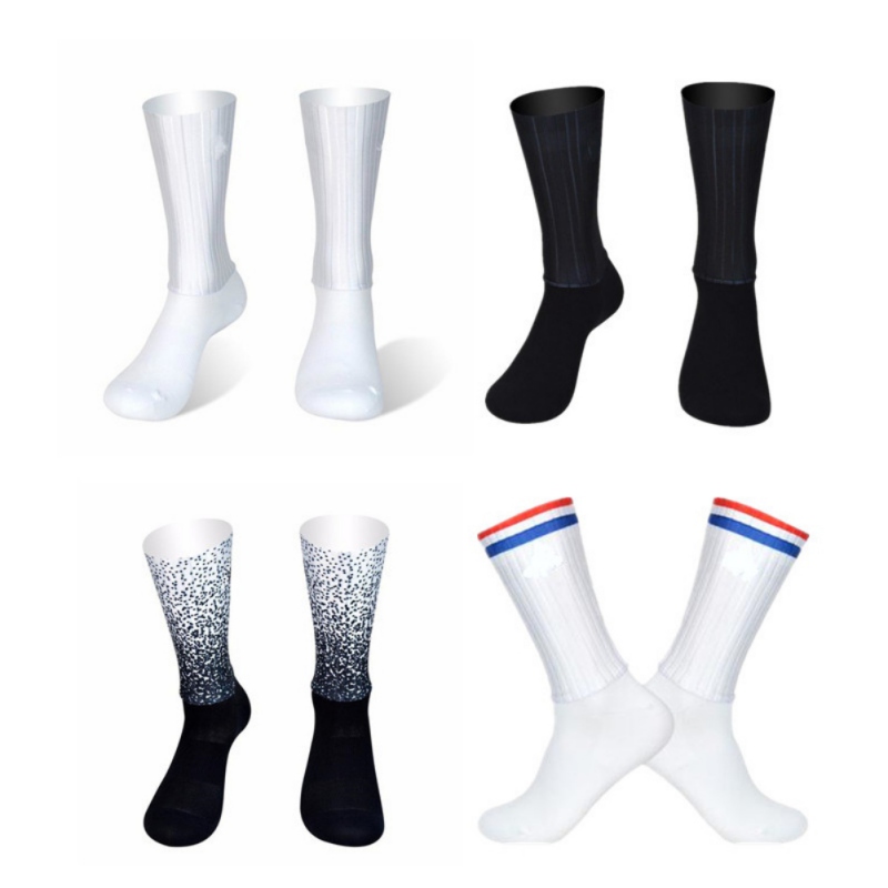 

Hot Sale Anti-Slip Silicone Stripe Socks, Breathable Cycling Socks Men Sports Football Running Bicycle Socks #, B1
