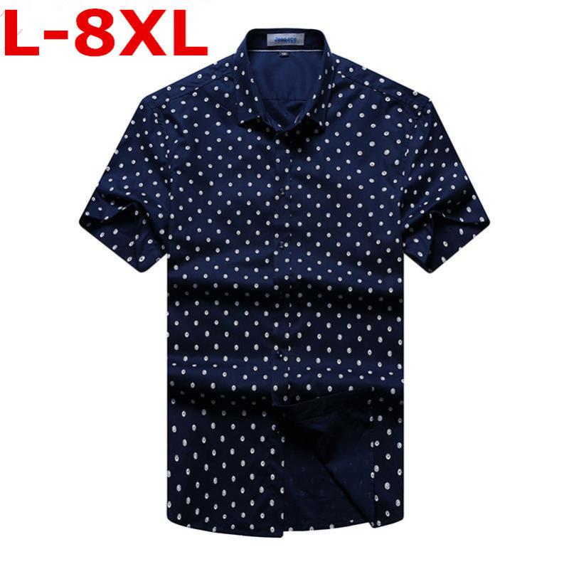 

Plus size 8XL7XL 6XL  Men Casual Shirt Short Sleeve Summer High Quality Fashion Printed Shirts Male Dress Brand Clothing