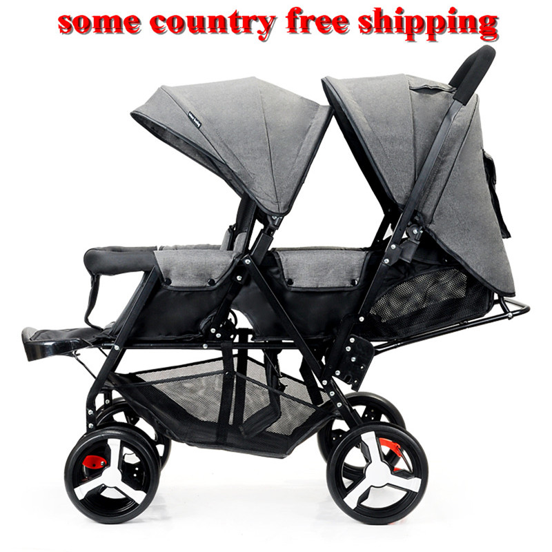 

twin strollers front rear pram double-seat stroller big and small baby stroller pram second baby twin transport