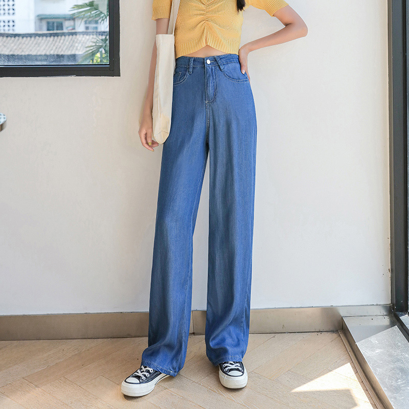 

Woman Jeans Clothes High Waisted new Summer Streetwear Baggy Wide Leg Vintage Fashion Stretch Blue Harajuku Straight Pants