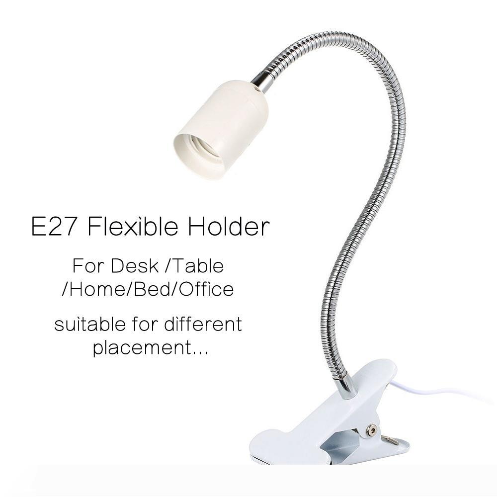 

E27 Bulb Base Socket Holder Clip Lamp Desk Spot Table Bed Light Flexible Desk Home office US UK EU Plug