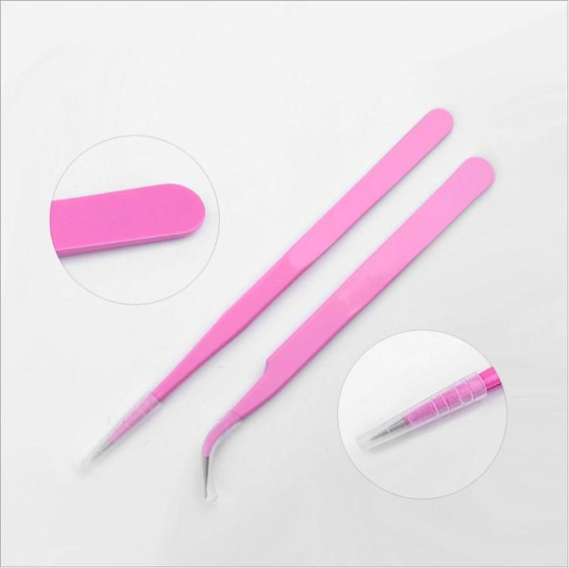 

Straight+Curved Eyebrow Eyelash Tweezers Nail Art Tools Pink Nipper for Picker Rhinestone Decorations Sticker Tools T0284