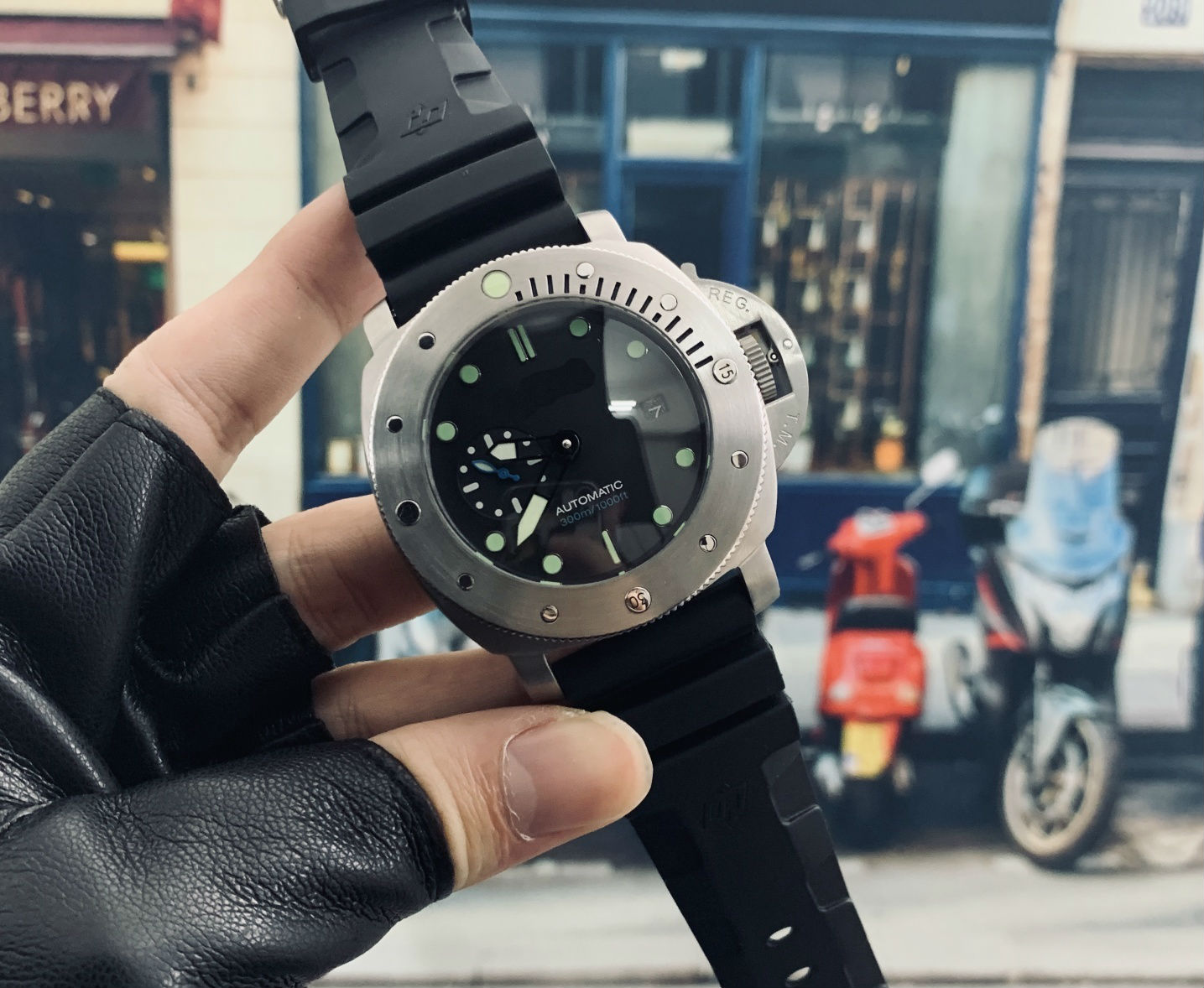 

Men's Watches leather strap Mechanical Movement for Man Automatic Wristwatches special, Black