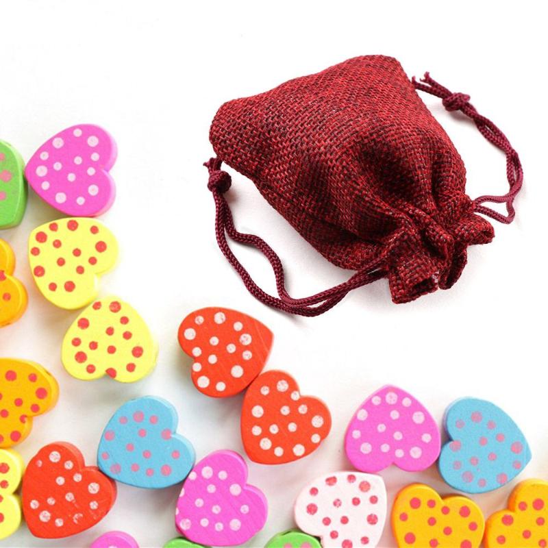 

10Pcs Christmas Wedding Birthday Favor Hessian Burlap Jute Gift Bags Colorful Drawstring Pouch For Candy Organizer Home Decor