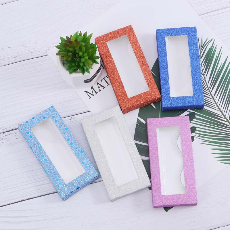 

10 Pcs/set Eyelashes Packaging Box For Thick Long False Eyelashes Reusable Random Color False Case Makeup Storage Box