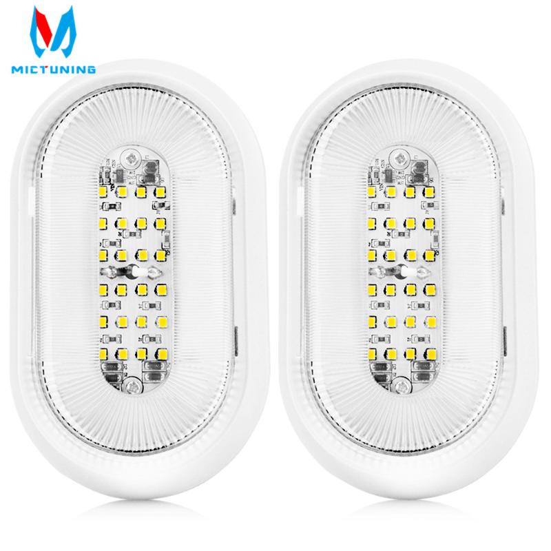 

MICTUNING 2pcs LED Porch Utility Light DC 10V-24V RV Exterior 12V Replacement Lighting for RVs Trailers Campers 6000-6500K Light, As pic