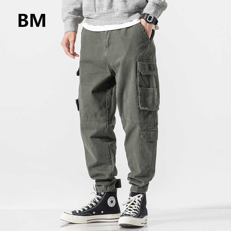 

2020 High Quality Japanese Streetwear Fashion Casual Pants Men Clothing Harajuku Joggers Hip Hop Cargo Pants Male Kpop Clothes, Black