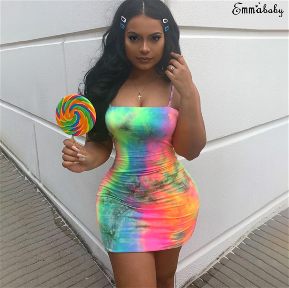 

2019 Women Summer Sexy Sleeveless Slip Bodycon Dress Female Printed Wrap Party Beach Club Mini Dresses Outfits
