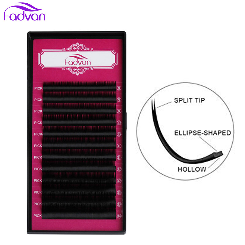 

SUPER Mink Black Ellipse Flat Lashes Extensions Flat Eyelash Extension Semi-permanent Individual Very Soft Application-friendly