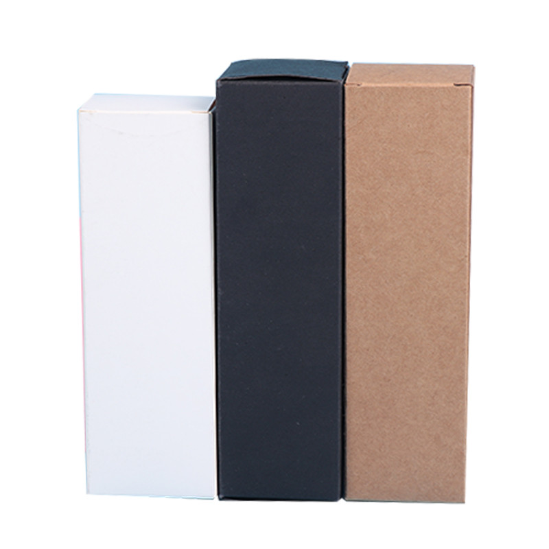 

100pcs- Multiple sizes Blank Kraft Paper Box White Paper Black Eyeliner Pen Lipstick Gift Packaging Boxs Customizable logo