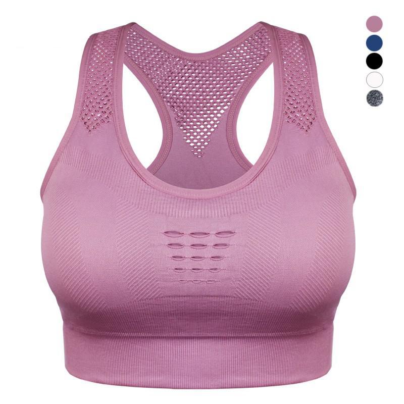 

2020 Top Athletic Running Sports Bra Yoga Brassiere Workout Gym Fitness Women Seamless High Impact Padded Underwear Vest Tanks, White