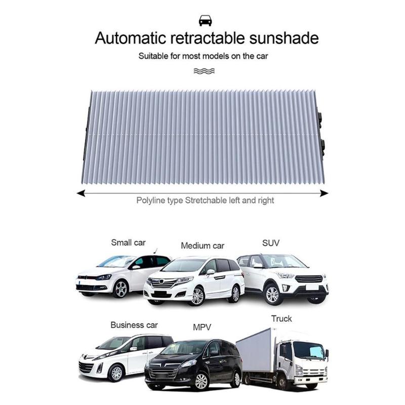 

Automatic Car Window Sunshade Retractable Foldable Windshield Sunshade Cover Shield Curtain Auto Sun Shade Block