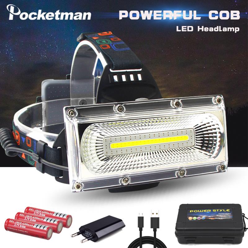 

Super Bright COB LED Headlight Repair Light USB Rechargeable Head Lamp Waterproof Headlamp 18650 Battery Fishing Lighting