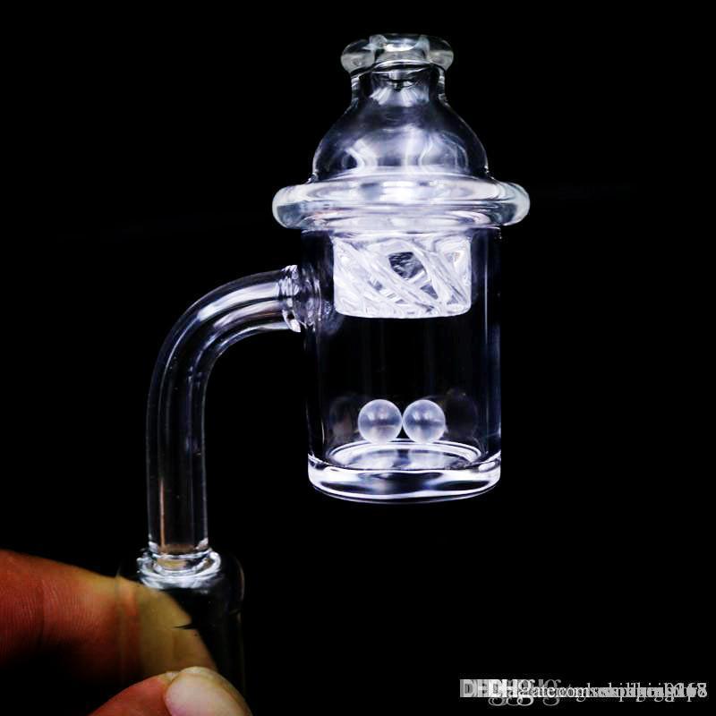 

New Quartz Banger Nail with Spinning Carb Cap and Terp Pearl Female Male 10mm 14mm 18mm Joint 90 Degrees For Glass Bongs 1pcs