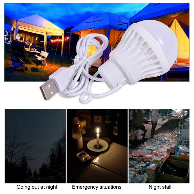 

Portable Usb Bulb Light 3W/5W/7W Led Lamp 5730 For Hiking Camping Tent Travel Work With Power Bank Notebook CA