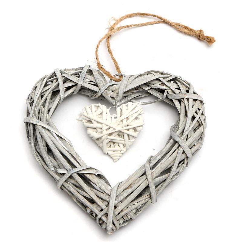 

Wicker Hanging Heart In Grey White Wreath Color Rattan Sepak Takraw Wedding Supplies Home Party Decoration Hanging Ornament