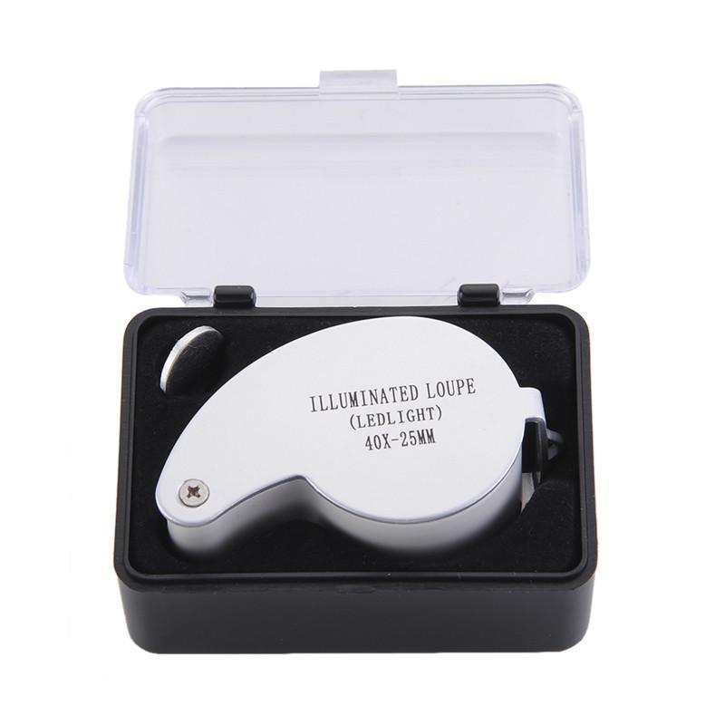 

Magnifying Loupe 40X 25mm 40X25mm 40 x 25 Jeweller LED Light Glass Magnifier wholesale Dropshipping New