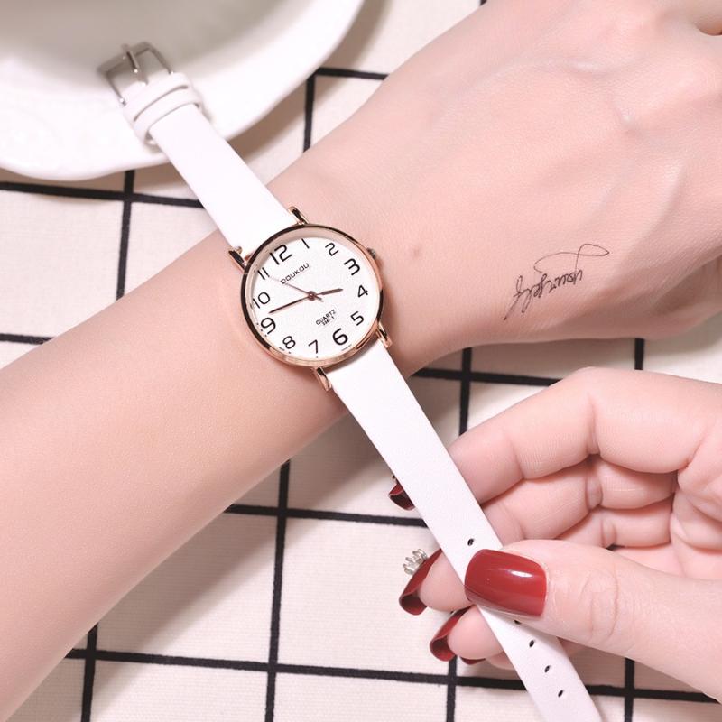 

Ultra-Thin Fashion Women Quartz Leather Watches 2020 Casual Ladies Wrist Watch Simple Number Female Clock Hours, Brown