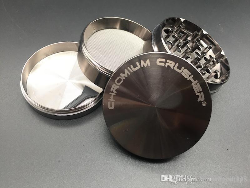 

Metal CHROMIUM CRUSHER grinder Crusher Grinder Zink 63mm 4pc zicn alloy smoke tobacco herbal herb grinder for smoking dry herb