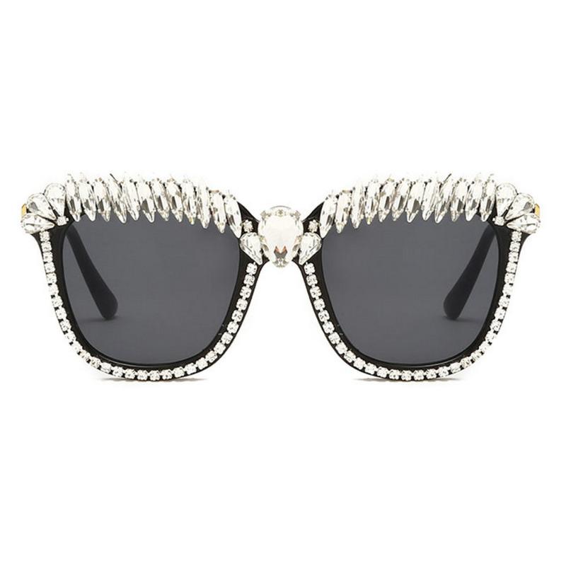 

fashion large frame square sunglasses women men 2020 brand designer luxury rhinestone ocean lens punk sun glasses for female FML