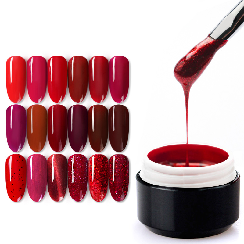 

China Red Series Nail Gel Varnish Factory 5ml Painting Gel Drawing Varnish Fast Dry Soak Off UV LED Nail Lacquer, H84 pearl color