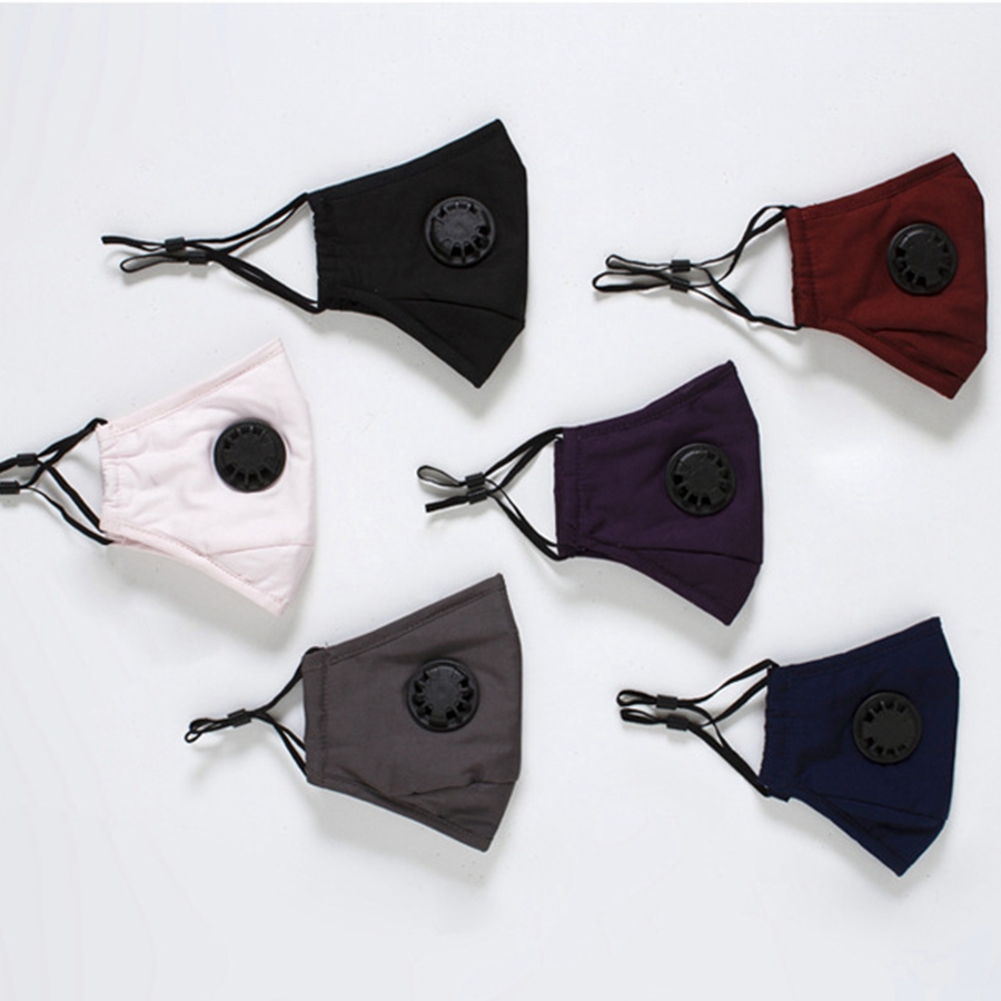 

Face Masks With Double Breathing Valve Earloop Dustproof PM2.5 Mask Adjustable Reusable Anti-Dust Fog Designer Masks With Filters RRA3384