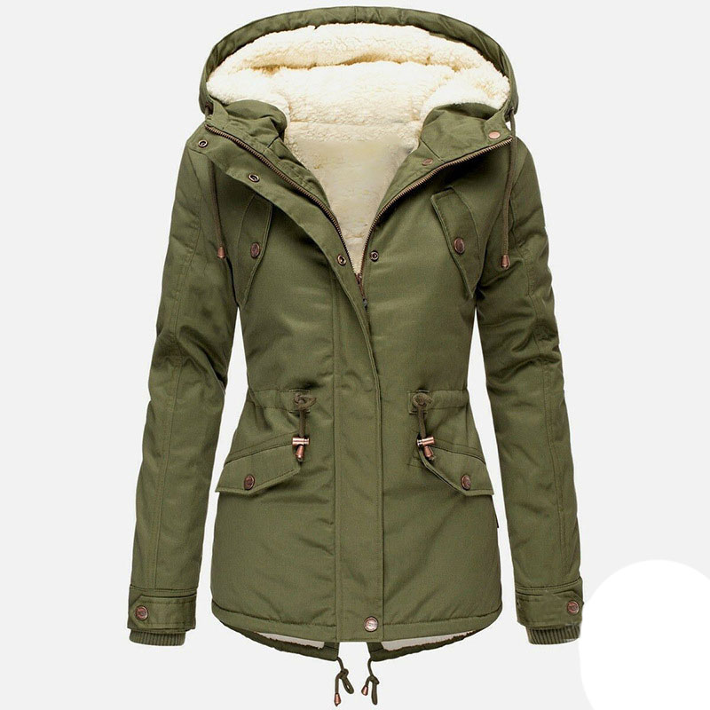 

Winter Female Cotton Thick Women Jacket Coat For Ladies Plus Full Sleeve Velvet Woman Pocket Jacket Dropshipping, Pink