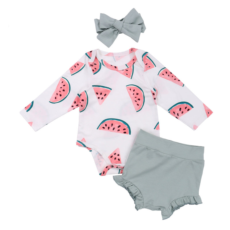 

Newborn Infant Baby Girls Clothes Sets 2pcs Spring Autumn Long Sleeve Print Romper+Long Pant Leggings Cotton Outfit Clothes