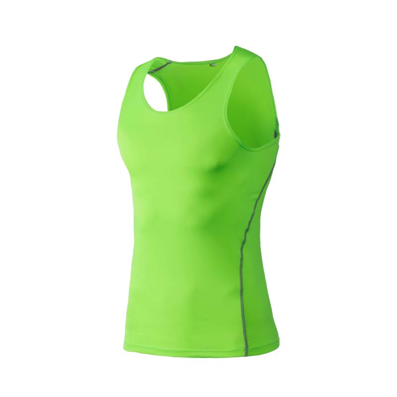 

Men's Training Tights Basketball Fitness Running Sleeveless Sports Tank Top Quick-drying Vest Clothes, Green