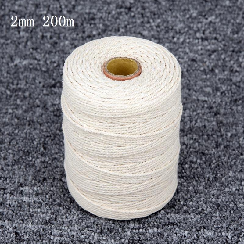 

1mm-3mm Cotton Twisted Cord Rope Artisan Macrame String DIY Craft High Quality, 1mmx400m