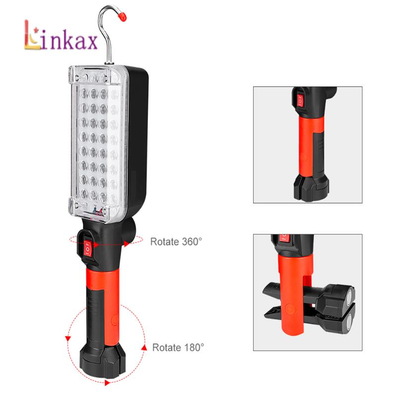 

Flashlights Torches 34 SMD Working Light 2 Mode Magnetic Torch With Strong Hook Tent Camping Lamp Car Repair Work By 18650 Battery