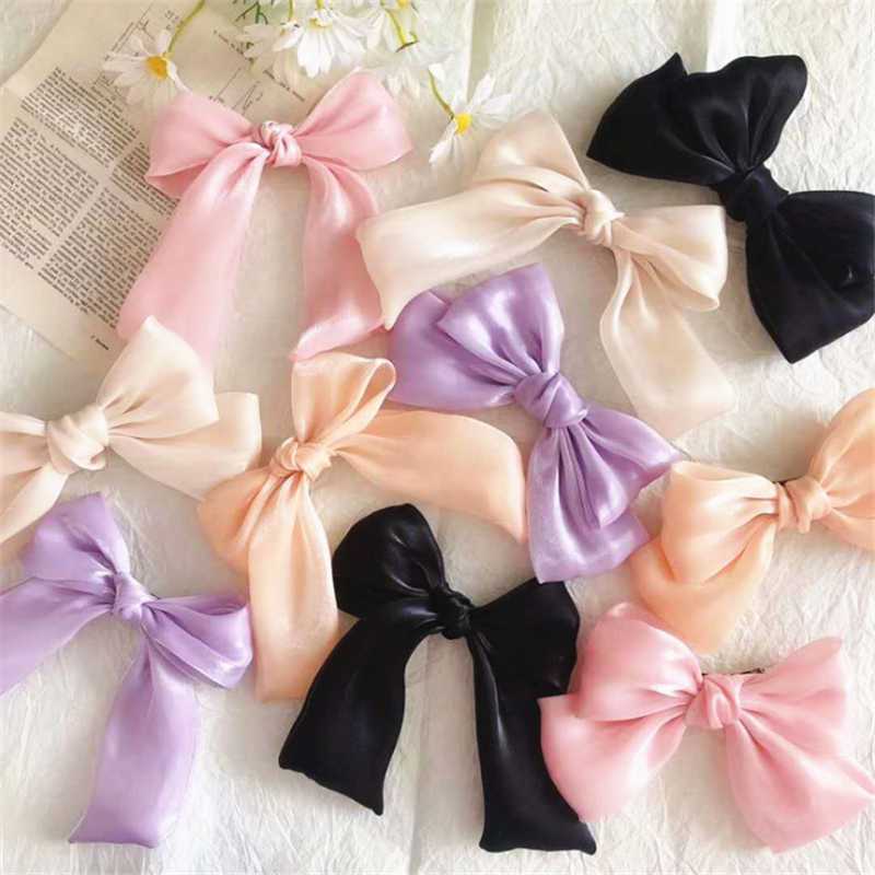 

10pcs/lot New Hair Clip For Girl Fashion Bright Hairpins Silk Crystal Yarn Oversized Barrette Bow Hairgrip Girl Hair Accessories