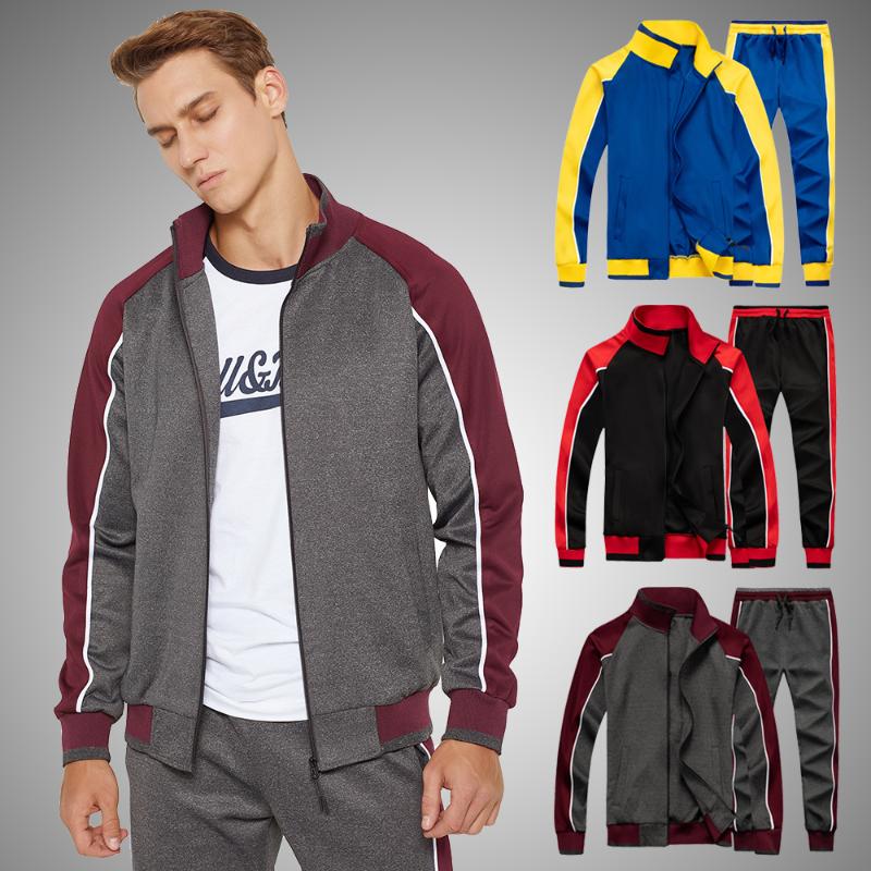 

Fashion Sweat Suits Men 2020 New Side Striped Tracksuit Men Sweatshirts Sweatpants Sport Set Spring Autumn Jogger Suits for, Tz50jm dark blue