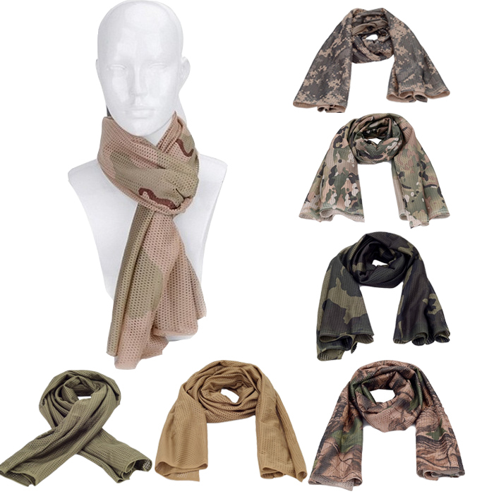 

Outdoor Cycle Hunting Scarves Versatile Arab Army Tactical Camouflage Scarf Men Jungle Combat Windproof Mesh Shawl Veil, Woodland