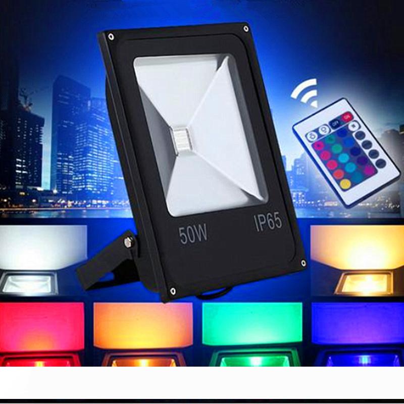 

100W LED floodlight RGBW outdoor waterproof 50W 100W 150W 200W rgb flood dmx power enough super bright many color adjust+remote controller