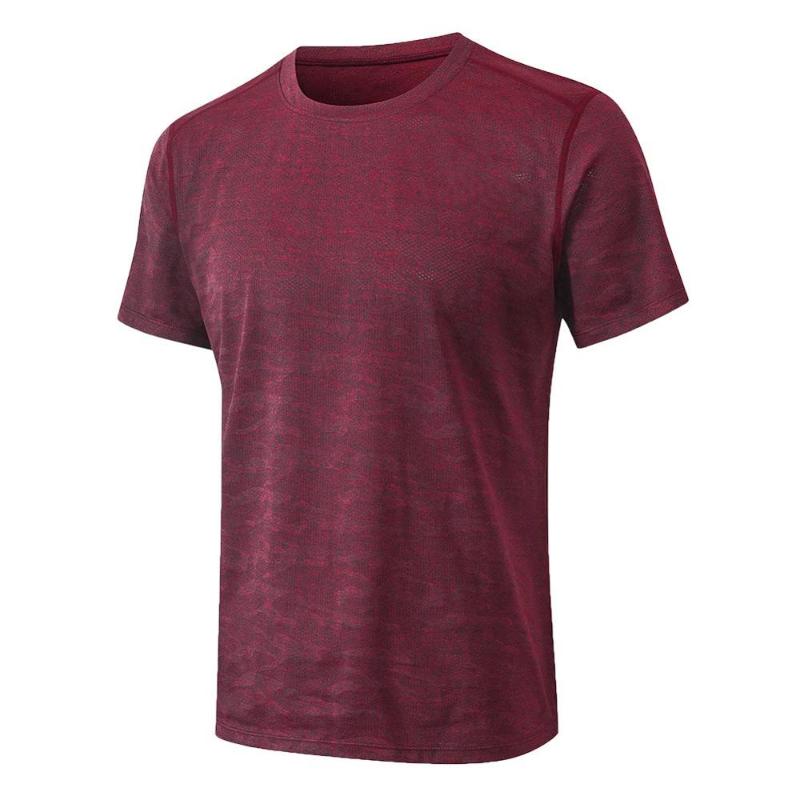 

Men' Sports Short Sleeve Loose Perspiration Fitness High-elastic Quick-drying T-shirt