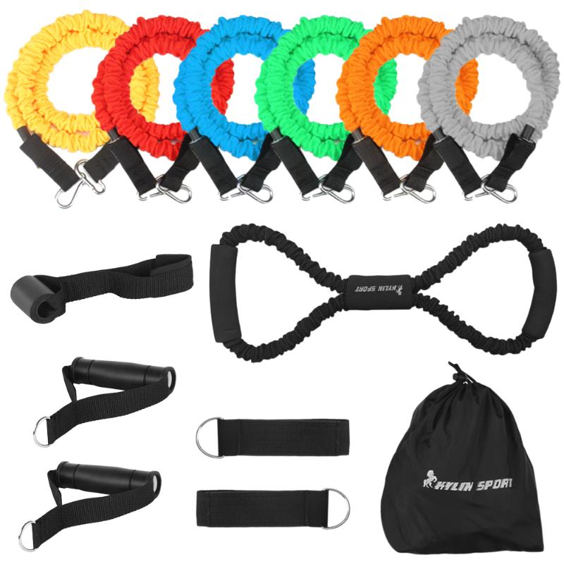 

13PCS Resistance Tube Bands Set Elastic Exercise Workout Bands Door Anchor Ankle Straps Handles for Home Gym Workout Equipment