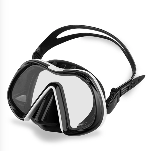 

Cute girl single lens big frame swimming goggles anti-fog tempered glass diving mask deep diving breathing mask glasses