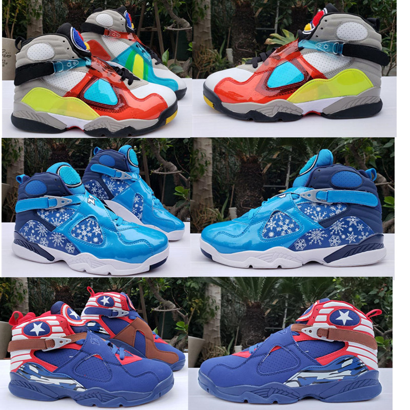 

2020 New Aqua 8s Mens Basketball Shoes Snow Snowflake Chrome Valentines Day Reflections Captain Bugs Bunny Yellow Shoes 40-47