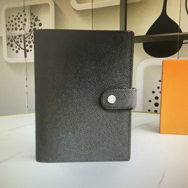 

R20222 Medium Agenda Notepad Cover White Paper Notebook Office Travel Journal Diary Jotter Notepad 6 Card Holder Six Credit Card Slots 20222, Brown;gray