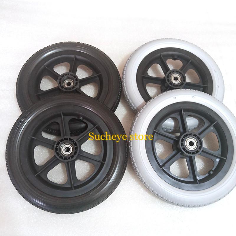 

Original 12 1 / 2x2 1 / 4 Solid Wheel Wheelchair Parts Rear Wheel 12 Inch PU Tire Inflation Free Manual Wheelchair