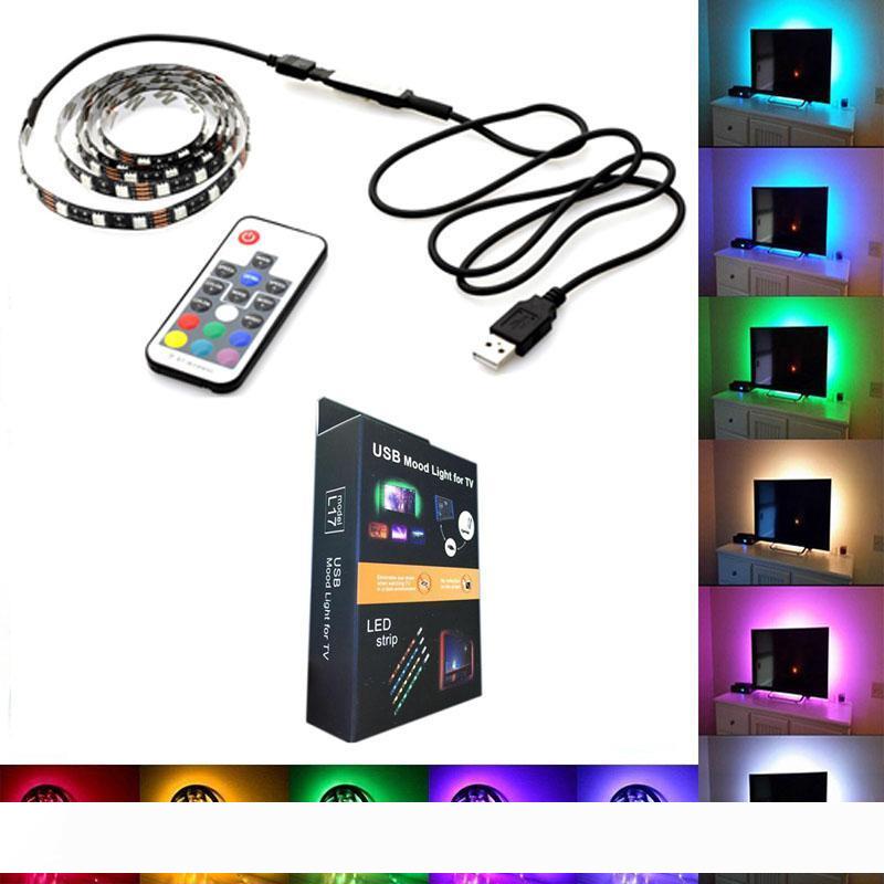 

Waterproof 5V LED Strip Light 0.5m 100CM(3.28Ft) 2m 30leds Flexible 5050 RGB TV Backlight USB Cable And Mini Controller