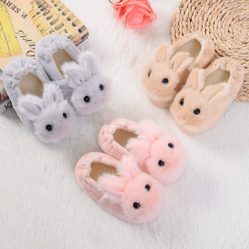 

Spring Winter Kids Cute Cotton Slippers Children's Warm Non-slip Baby Cartoon Plush Cotton Slippers 2-5Ynew 2020