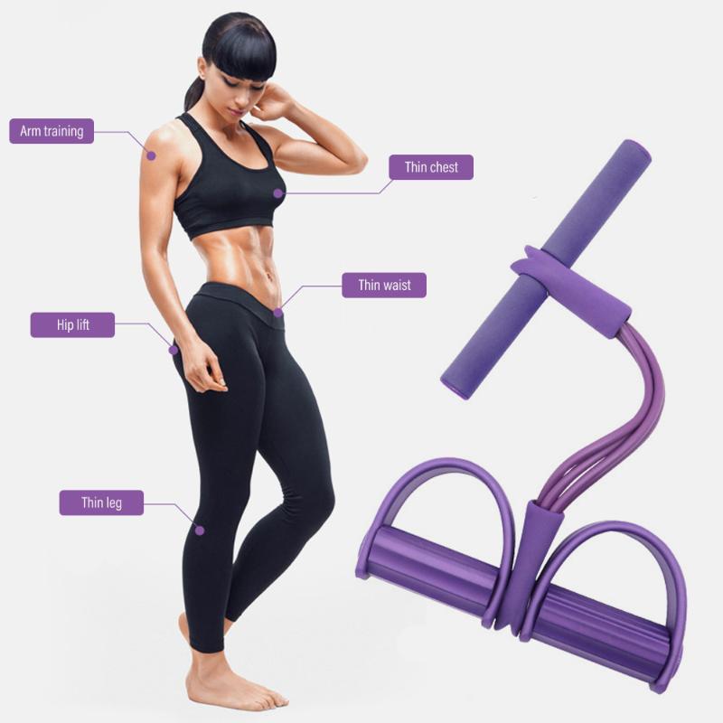 

4 Tube Pedal Ankle Puller Resistance Bands exercise bands Elastic Sit Up Pull Rope Indoor Fitness Equipment for Home Gym Fitness