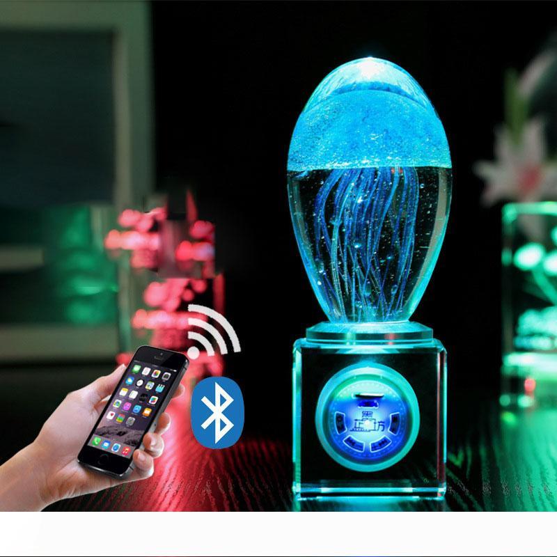 

Music night light 3D jellyfish LED colorful lighting table lamp novel crystal crafts USB light atmosphere lamp