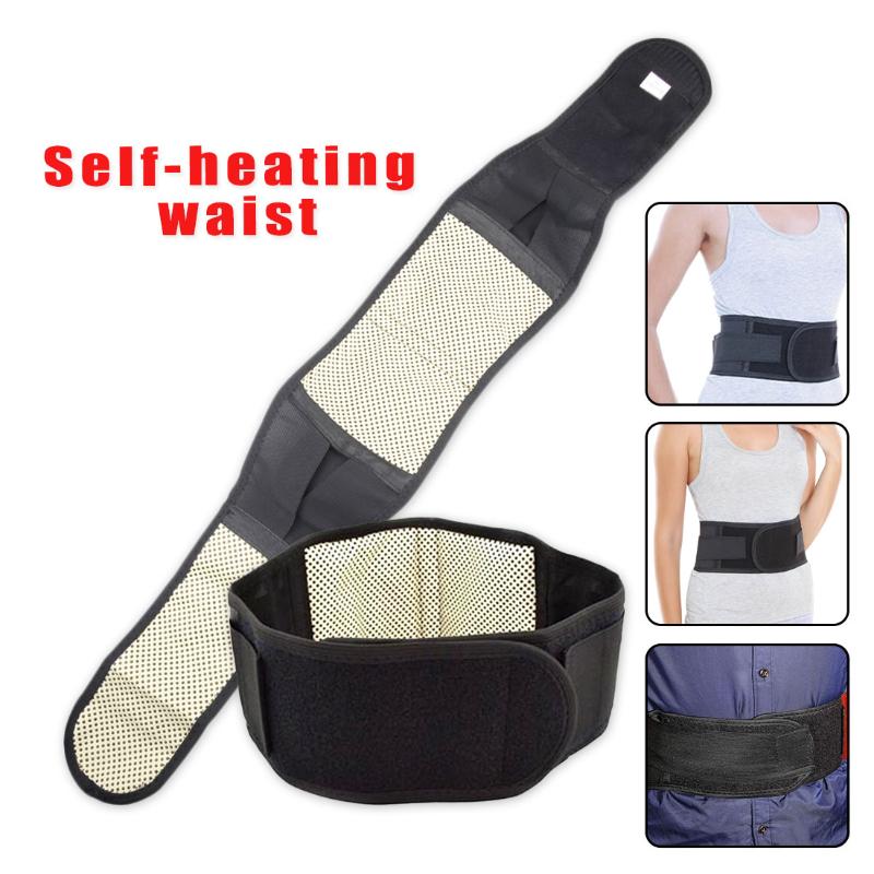 

New Adjustable Magnetic Back Brace Posture Belt Lumbar Support Lower Pain Massager Self-heating Therapy Waist Belt, As pic