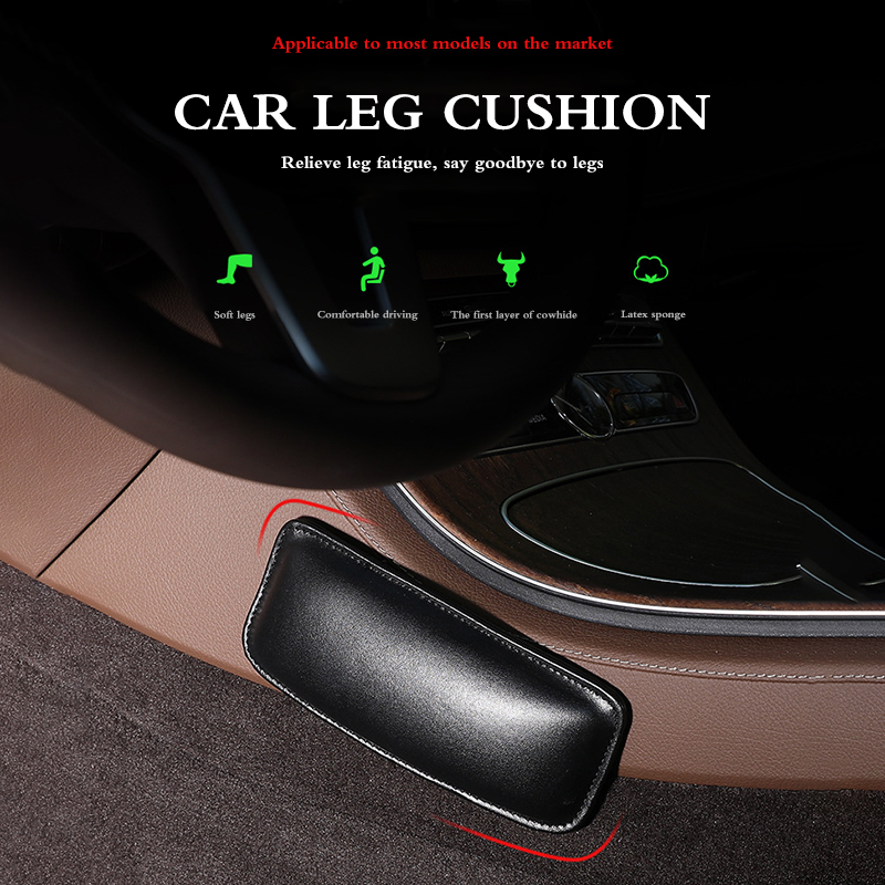 

Universal Car Seat Foot Support Pillow Leather Leg Pad Knee Pad Thigh Support Pillow For Center Console Car Door