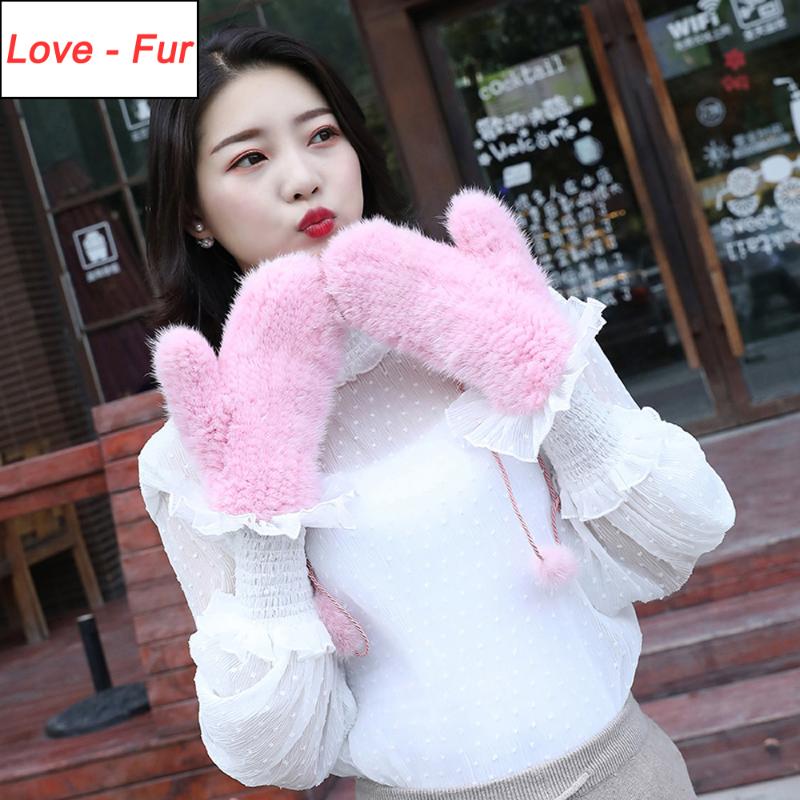 

Winter Warm Outdoor Women Real Gloves Girls Knitted Good Elastic Real Gloves Winter 100% Mittens
